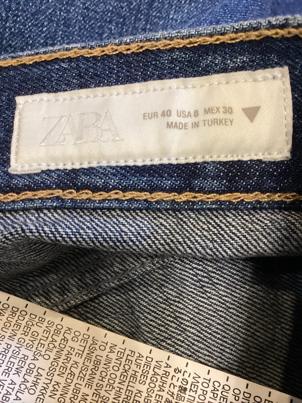 Zara HIGH-WAIST CROSSOVER WAIST WIDE LEG JEANS Size 8 - Picture 8 of 13